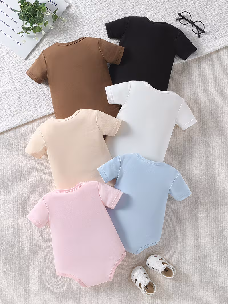 solid short-sleeve baby bodysuit