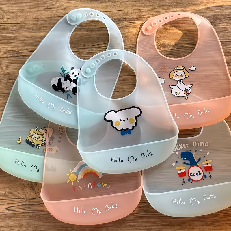 waterproof cartoon silicone baby bibs